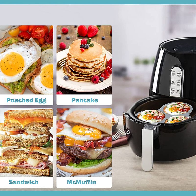 Silicone Egg Mold Air Fryer Egg Pan Reusable 3-Cavity Muffin Cake Baking Mould Kitchen Cooking Accessories_voghion.com