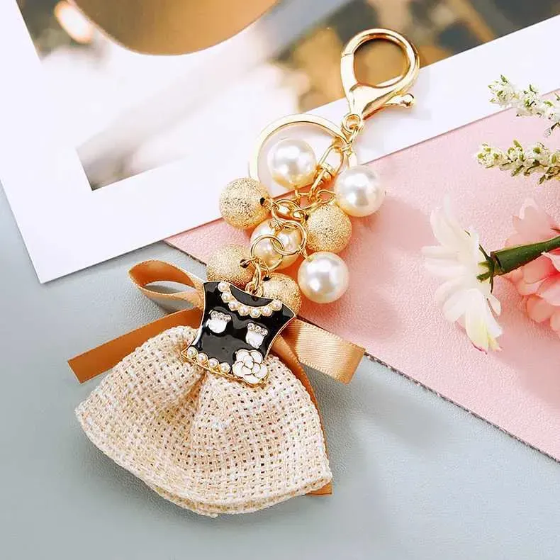 Bijou tendance de luxe, nœud papillon, perle, porte-clés pendentif mignon pour femme, cadeau créatif Y250418_voghion.com
