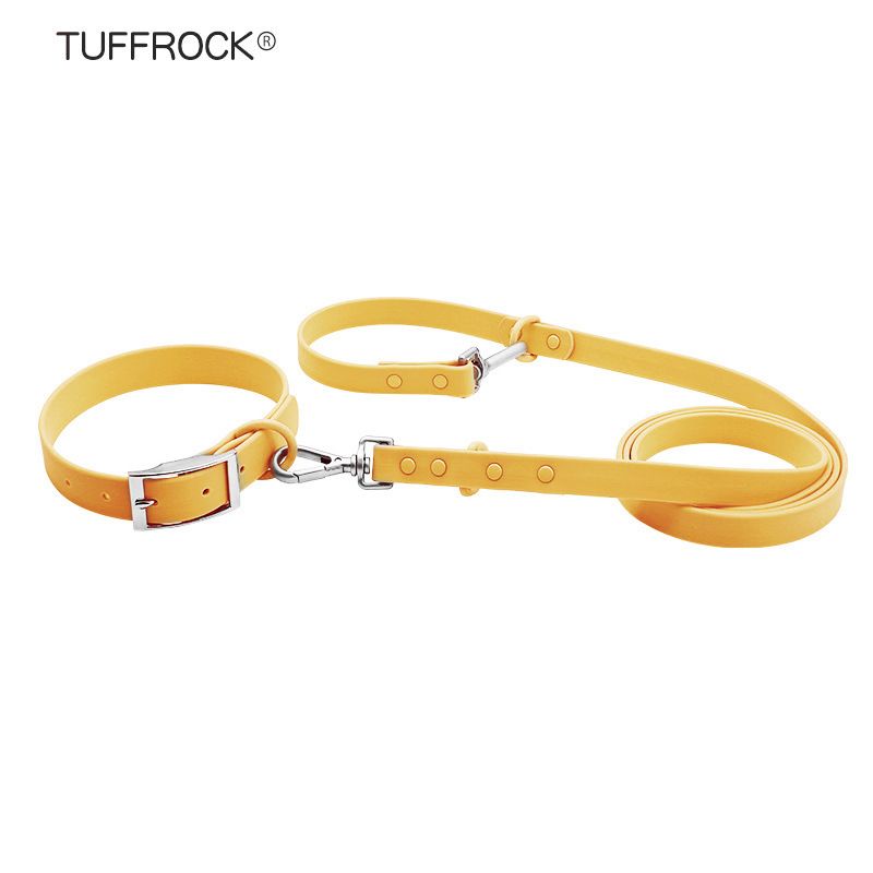 PVC-wasserdichtes Hundehalsband, weiche, silikonartige Doppelkopf-Leine für Haustiere_voghion.com