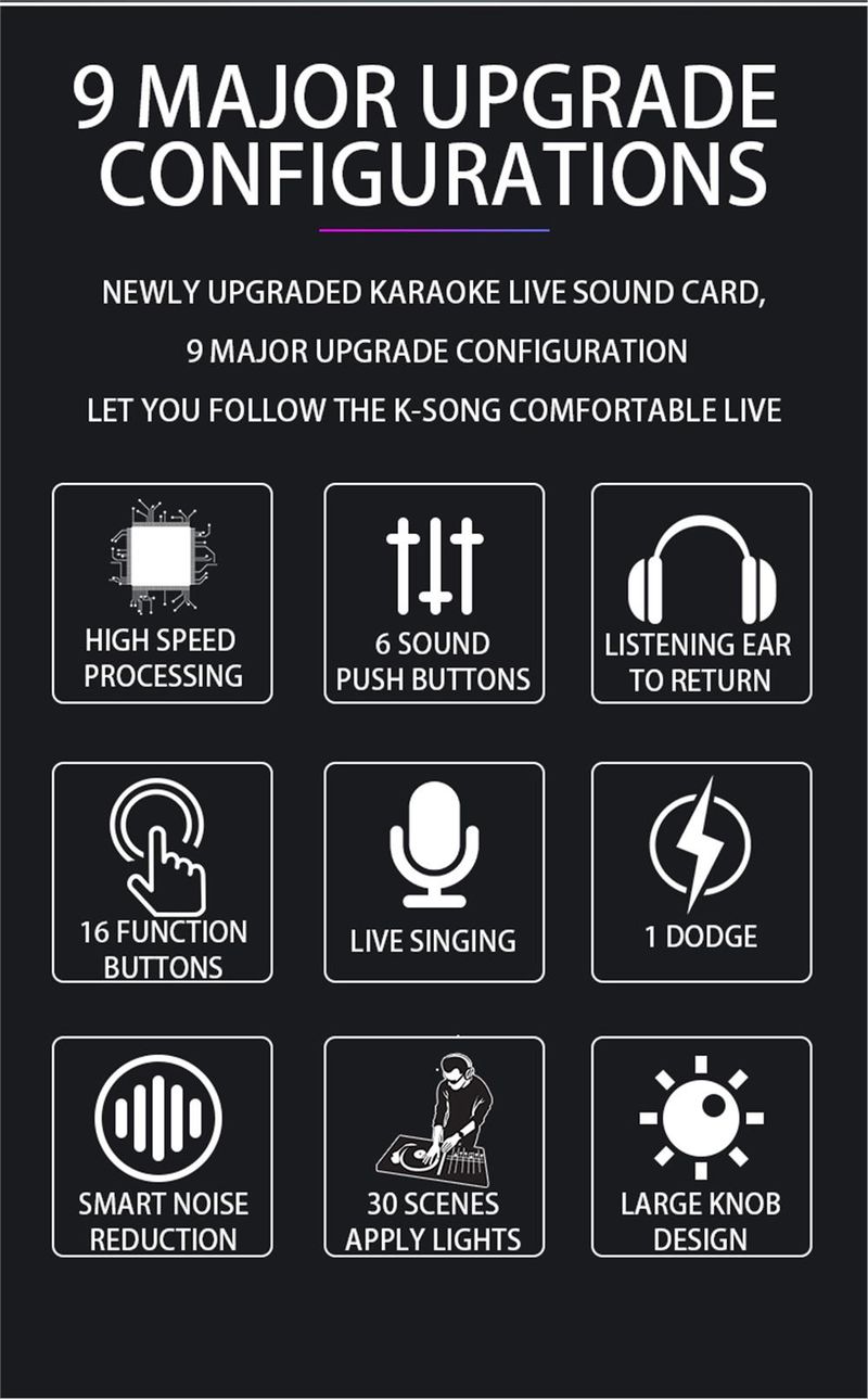 Mixer audio professionale Podcast Studio Q7 per la registrazione di streaming live, kit scheda audio per telefono e PC_voghion.com