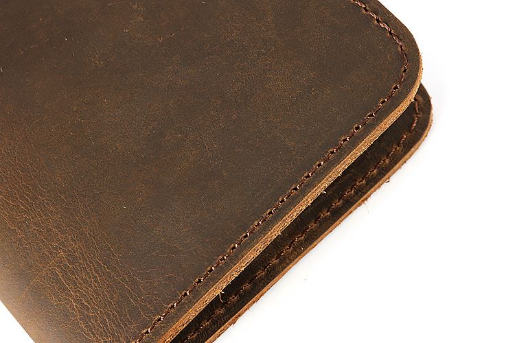 Crazy Horse Leather Men's Wallet Vertical Short Wallet Top Layer Cattle Leather Simple Genuine Leather Wallet_voghion.com