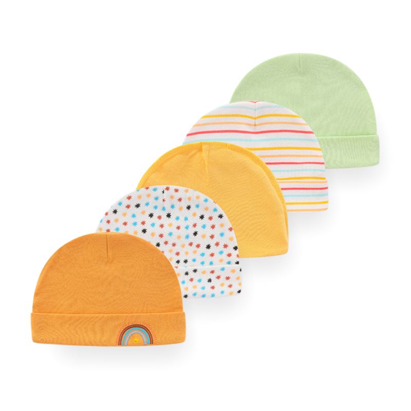 Heißer Verkauf Kiddiezoom 5 Teile/los Mode Lässig Nette 0-6Months Neugeborenen Jungen Mädchen Hüte 100% Baumwolle Weiche Infant Caps Baby_voghion.com