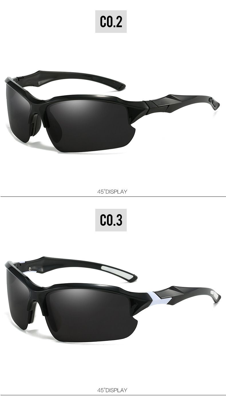 New Outdoor Sports Half-Frame Polarized Sunglasses For Men Cycling Running Fishing Lightweight Goggles_voghion.com