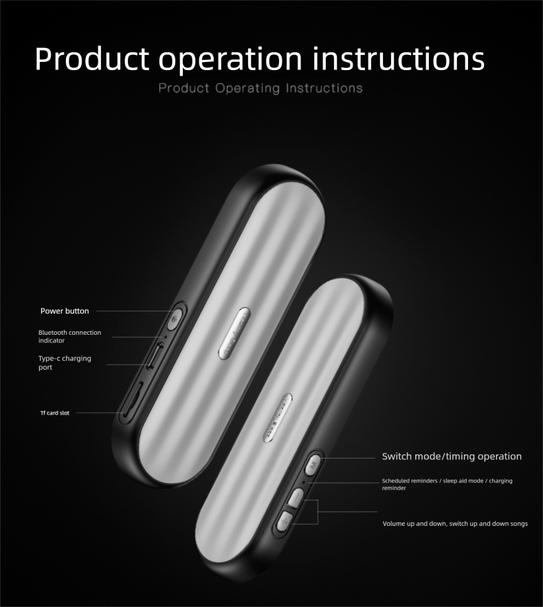 New Headphones Under Pillow Wireless Mini Bluetooth White Noise Lightweight Side Sleeping Speaker Sleep Device_voghion.com