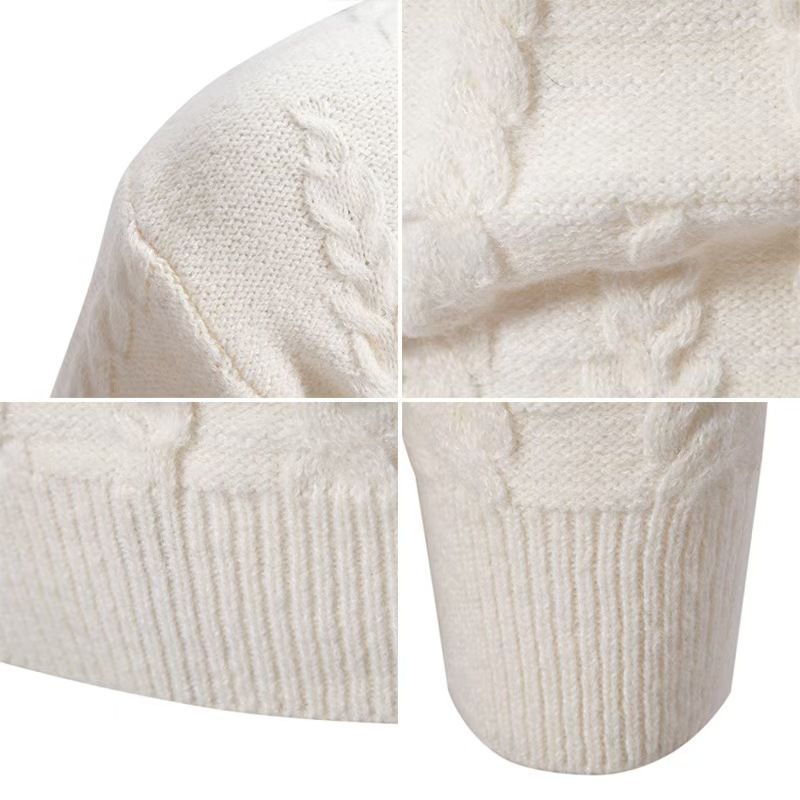 Herren-Halbrollkragenpullover, Jacquard-Strickpullover, atmungsaktive und dehnbare Polyestermischung, Slim Fit Thermo-Basisschicht (Schwarz/_voghion.com