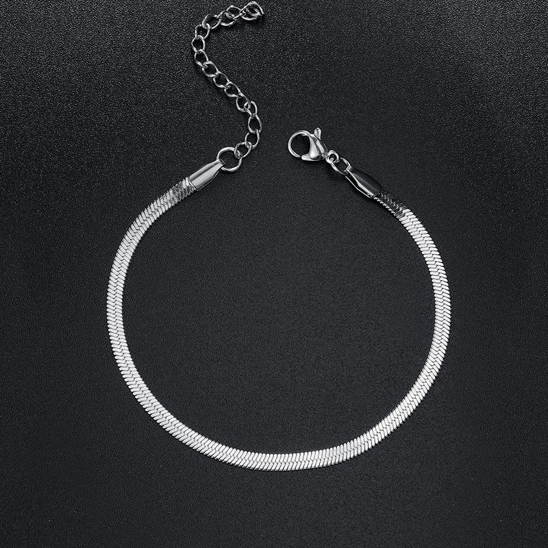 INS Collana semplice in acciaio inossidabile Moda uomo e donna Catena a lama piatta Accessori per catena a osso di serpente_voghion.com