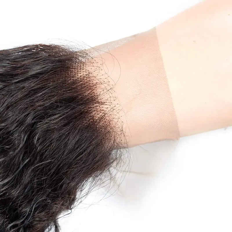 4X4 Peruvian Straight Deep Curly Closure Remy Human Hair Swiss Lace_voghion.com