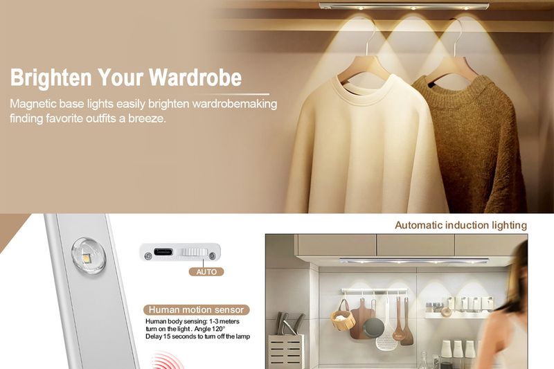 Luce per armadietto a tre colori con effetto occhio di gatto, luce a induzione del corpo umano, installazione gratuita, luce per armadietto del vino da veranda, luce d'atmosfera_voghion.com