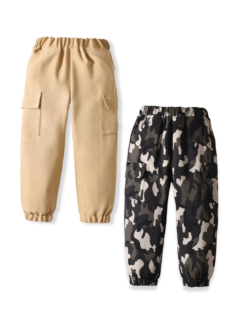 Mother&Kids Casual pants overalls elastic pants boys and boys pants two combination_voghion.com