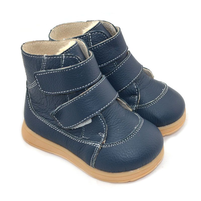 Zachte en comfortabele waterdichte leren laarzen voor kinderen plus fleece dikke leren warme enkellaarsjes voor jongens en meisjes_voghion.com