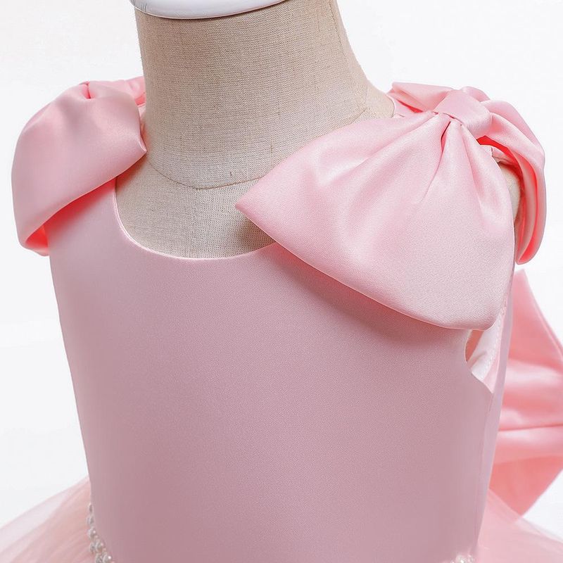 Mutter & Kinder Prinzessin Kleid Kleine Kinder Rock Bogen Ärmel Blumenmädchen Kleid Leistung Kostüm_voghion.com