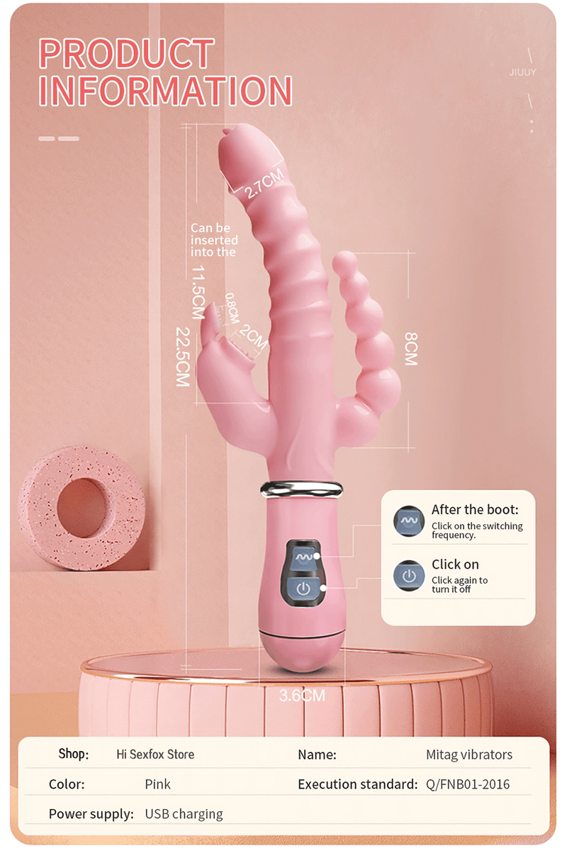 2025 in 1 3 Doppia Penetrazione G Spot Vibratore Stimolatore Clitorideo Dildo Anale Masturbatori Giocattoli Sessuali Per_voghion.com