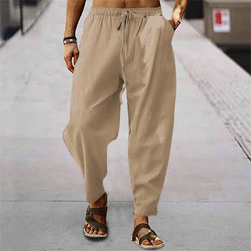 Premium Products 2025 Summer Men's Hip Hop Breathable Cotton Loose Relaxed Sports Pants_voghion.com