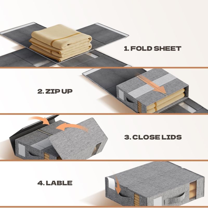 Sheet Storage Bag Foldable Linen Wardrobe Storage Bag Sheet Set Storage Bag Bedding Storage Box_voghion.com