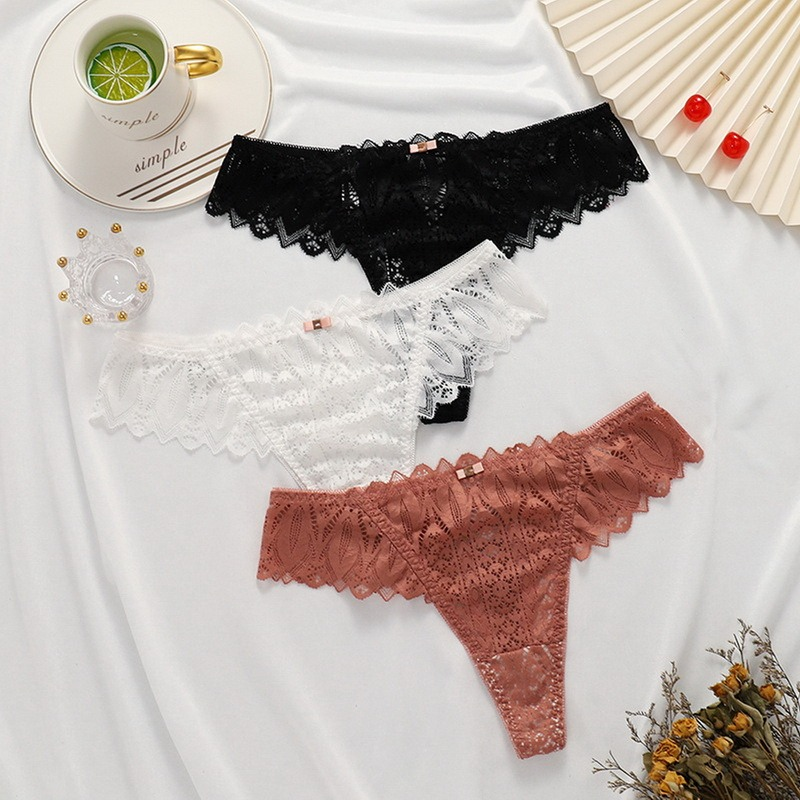 Sexy Spitzenhöschen, Kreuzverband, Damenhöschen, hohl, durchsichtige Unterwäsche, verführerischer Tanga, niedrige Taille, G-String-Höschen_voghion.com