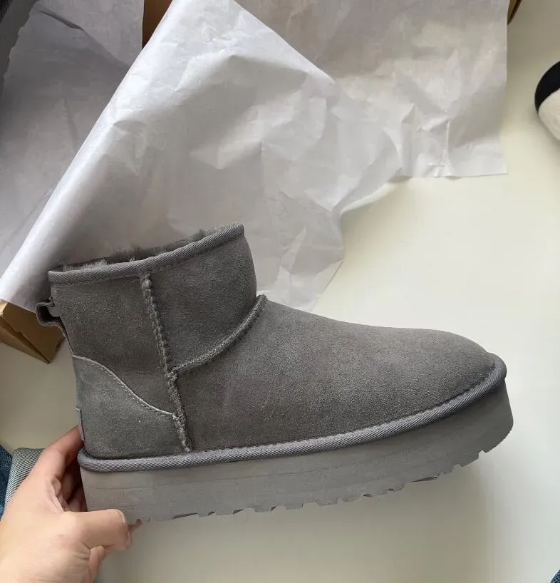 Stivali da neve con plateau mini australiani da donna, con suola spessa, caldi stivali da neve in pelliccia, stivaletti australiani morbidi e morbidi, Tazz_voghion.com