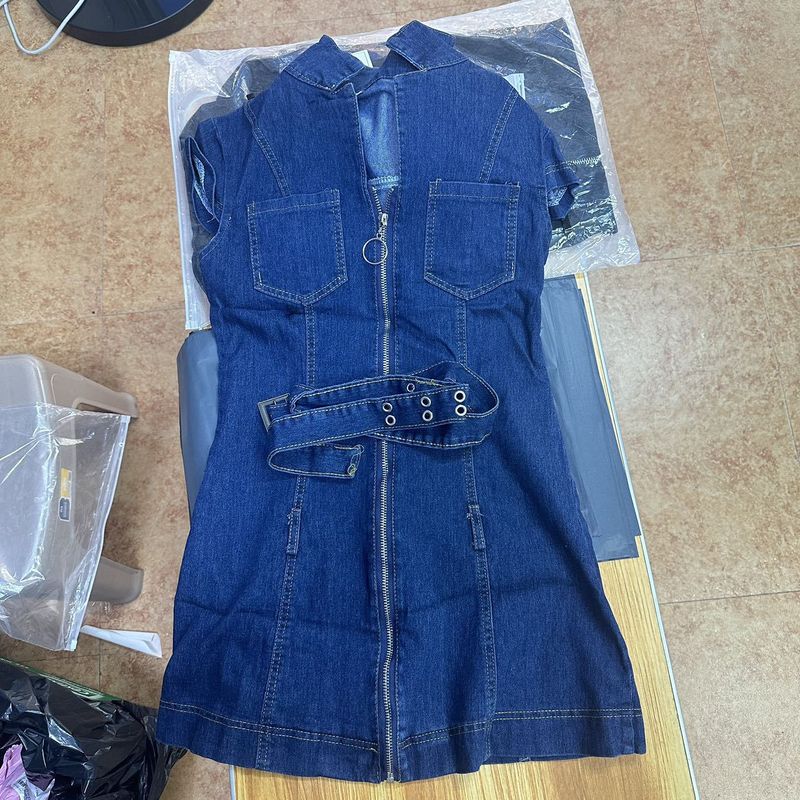 American Sweet Cool Spicy Girl Denim For Women Summer New Niche Design Waist-Slimming Bodycon Dress_voghion.com