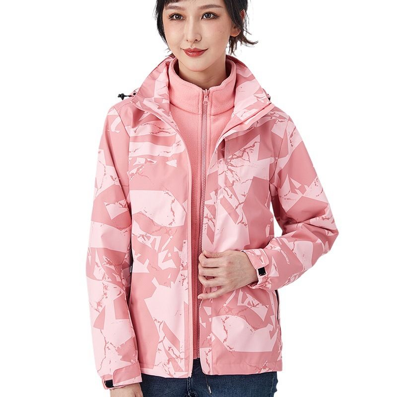 Winter Jacket Men Three-in-One 0.05kg Piece Set Detachable Windproof Warm Inner Liner Outdoor Camouflage Skiing_voghion.com