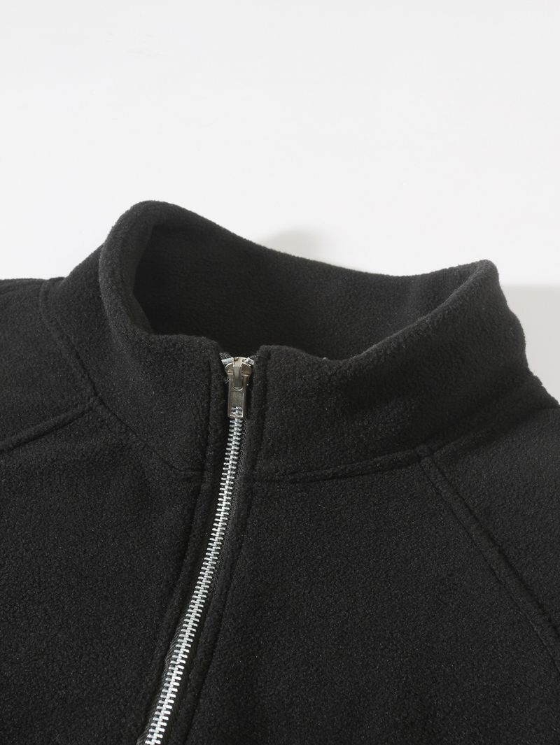 Herrenbekleidung Schlanker Stehkragen Langarmpullover Persönlichkeitsstil Lässige Korallenvliesjacke_voghion.com