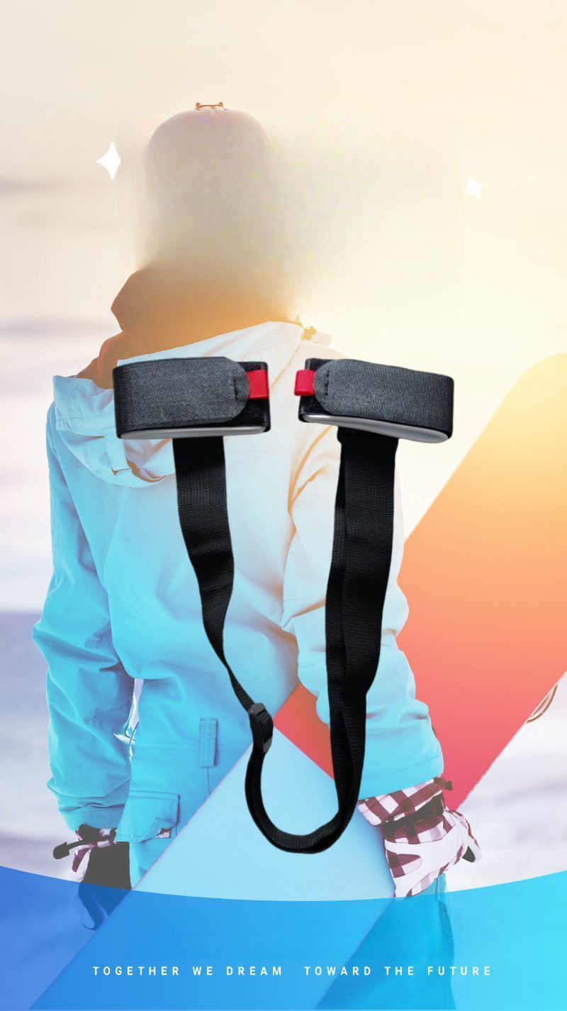 Cinghia di fissaggio antiscivolo magica per slitta da snowboard doppia, regolabile e ispessita_voghion.com