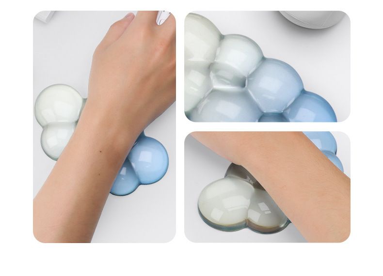 Cloud Keyboard Hand Rest Silicone Transparent Wrist Rest Gradual Change Mouse Pad Office Mouse Hand Rest_voghion.com