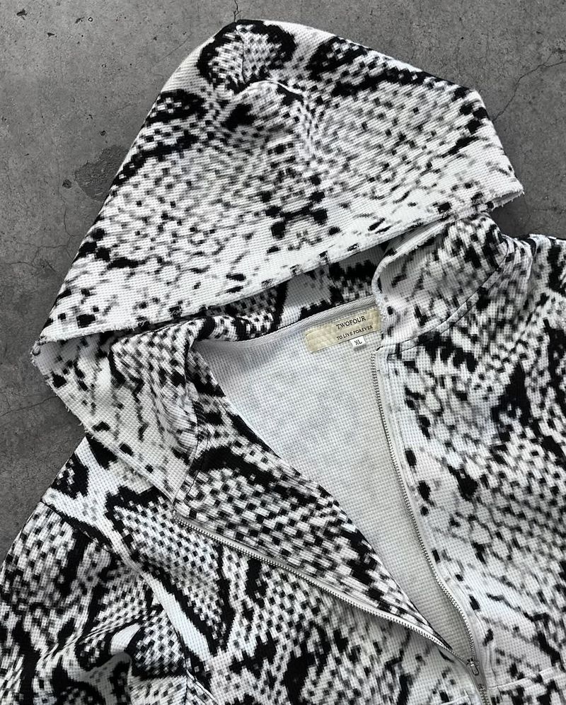 Felpa unisex con cappuccio e zip in stile gotico con stampa 3D - Streetwear con estetica dark per uomo e donna_voghion.com