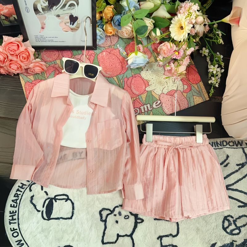 Mother&Kids Casual shirt kinderjurk + Engels vest glittershort Familiejurk Moeder- en dochterjurk moeder- en kindjurk_voghion.com
