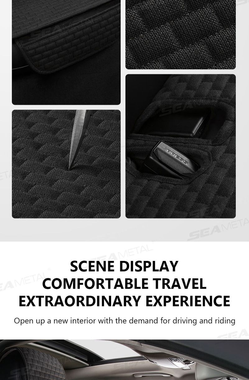 SEAMETAL Breathable Car Cover 100% Linen Cooling Cushion Wear-Resistant Sweat-Absorbing Seat Protector For Suv Sedan_voghion.com
