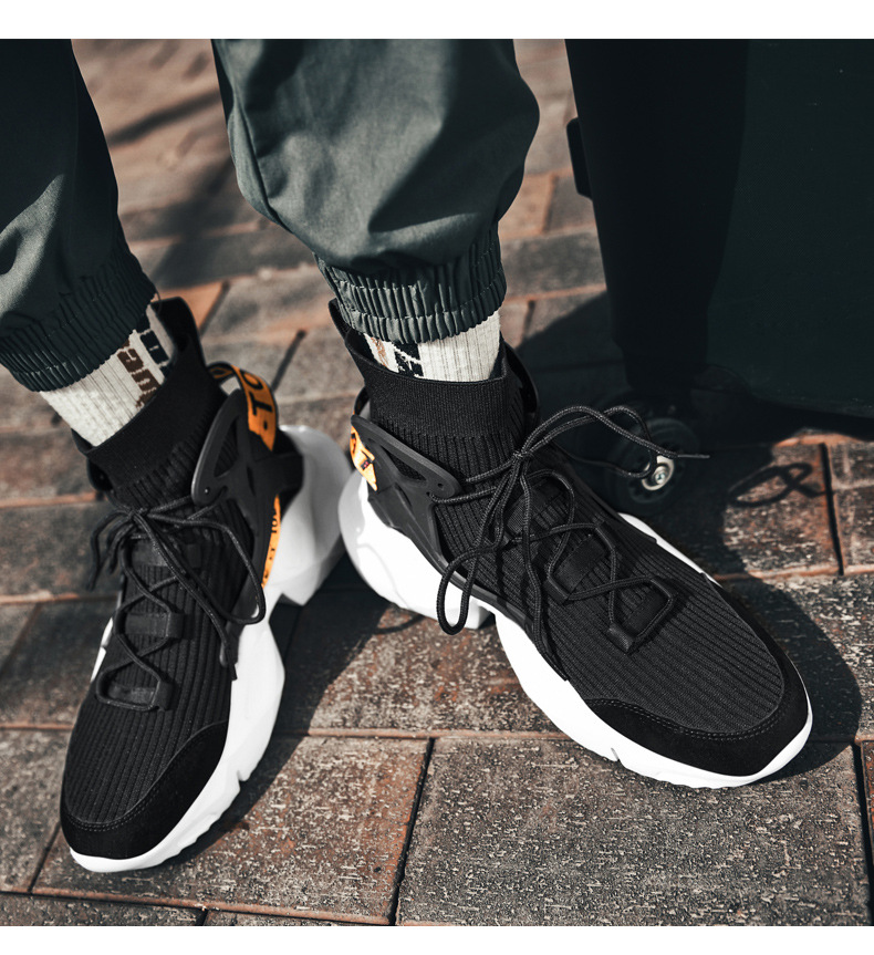 Trendy Dad 2022 Herbst Flyknit High Top Casual Sports Ultraleichte große Herrenschuhe_voghion.com