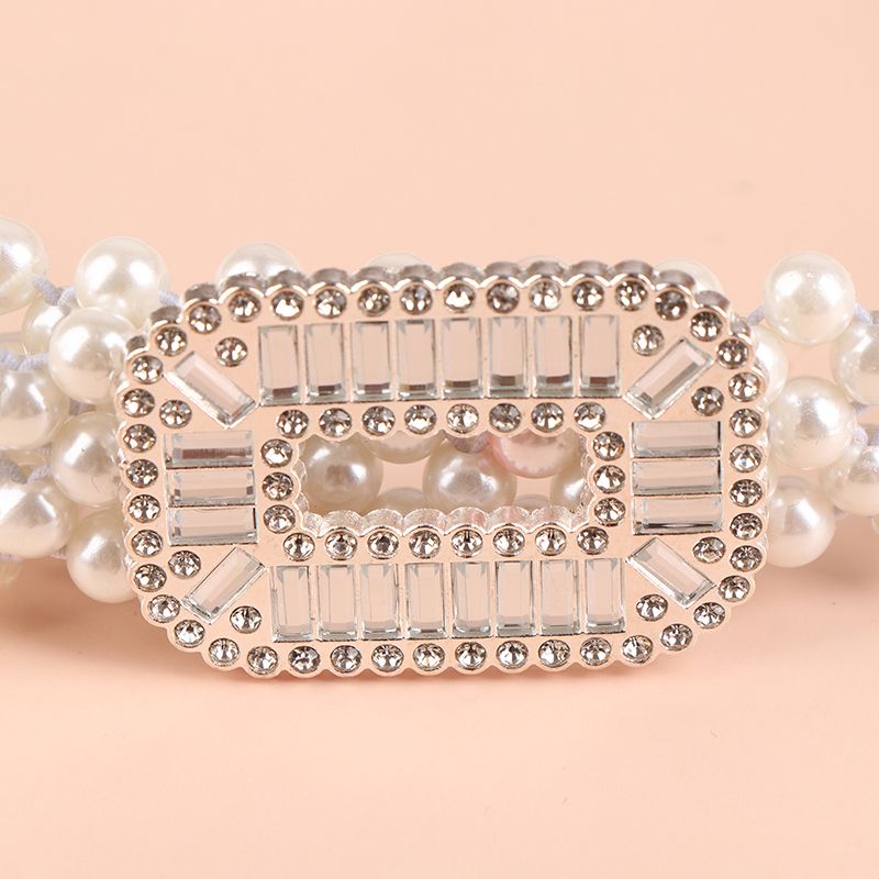 CALDA cintura elegante moda elastica con fibbia con strass cinturino con perle per le donne abito da sposa cinture in vita decorazione_voghion.com