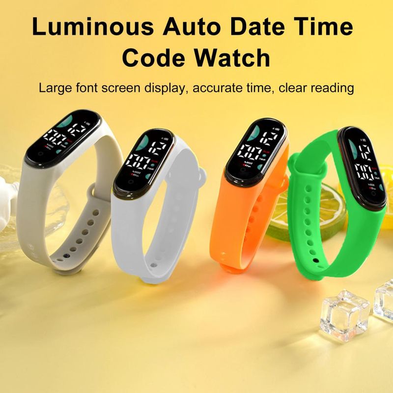 Kids Electronic Sports Waterproof Wrist Large Font Screen LED Display Luminous Auto Date Full Calendar Digital Watch_voghion.com