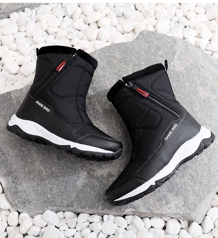 Winter Outdoor Men's Large Size Snow Thickened Ski Cold-Proof Windproof Cotton Hiking Boots_voghion.com