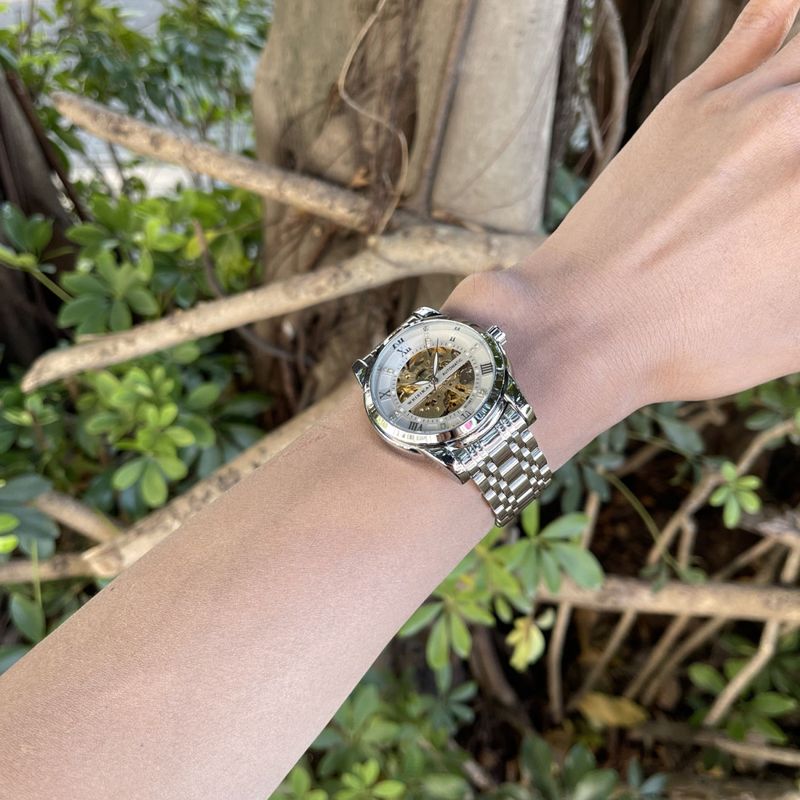 Not Many, Double-sided Hollow Automatic Mechanical Watch Men's Waterproof Fashion Student Luminous Steel Belt Watch_voghion.com