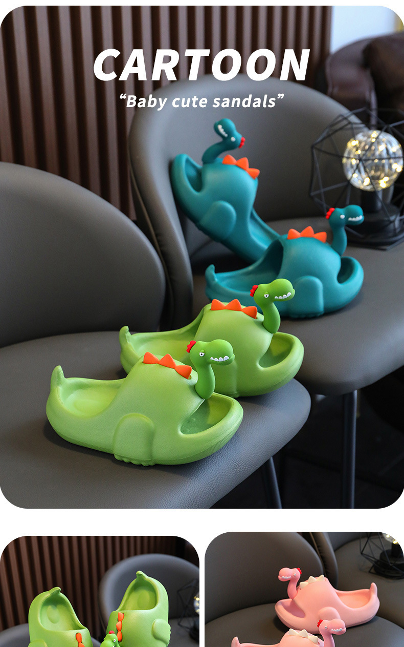 Eva Dinosaur Pantofole per bambini estivi per bambini e bambine per interni domestici antiscivolo con suola morbida per genitori e figli_voghion.com