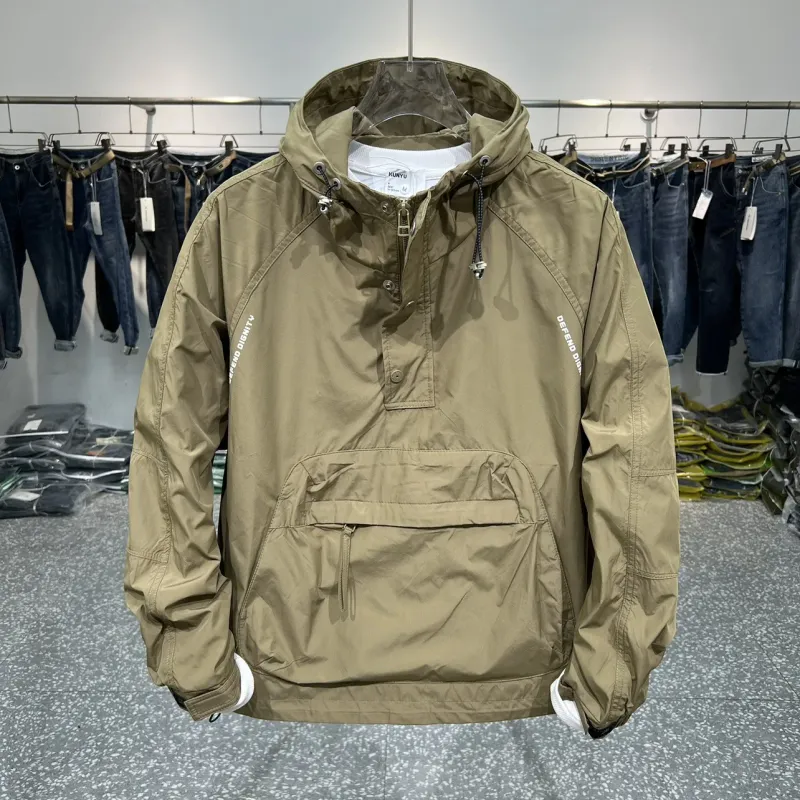 Koreanische Modejacken für Männer, Reißverschlussjacke, lässige Straßenarbeitsjacke für Männer mit mehreren Taschen, Slim Fit-Piloten-Baseballanzug_voghion.com