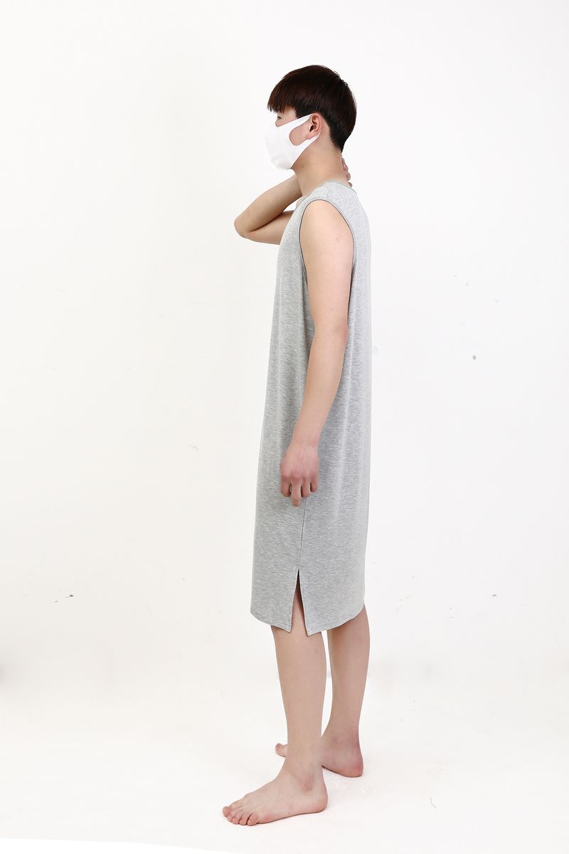 Herren Nachthemd aus Modal, langes Kleid, locker, bequem, Loungewear, Bademantel, XXXL_voghion.com