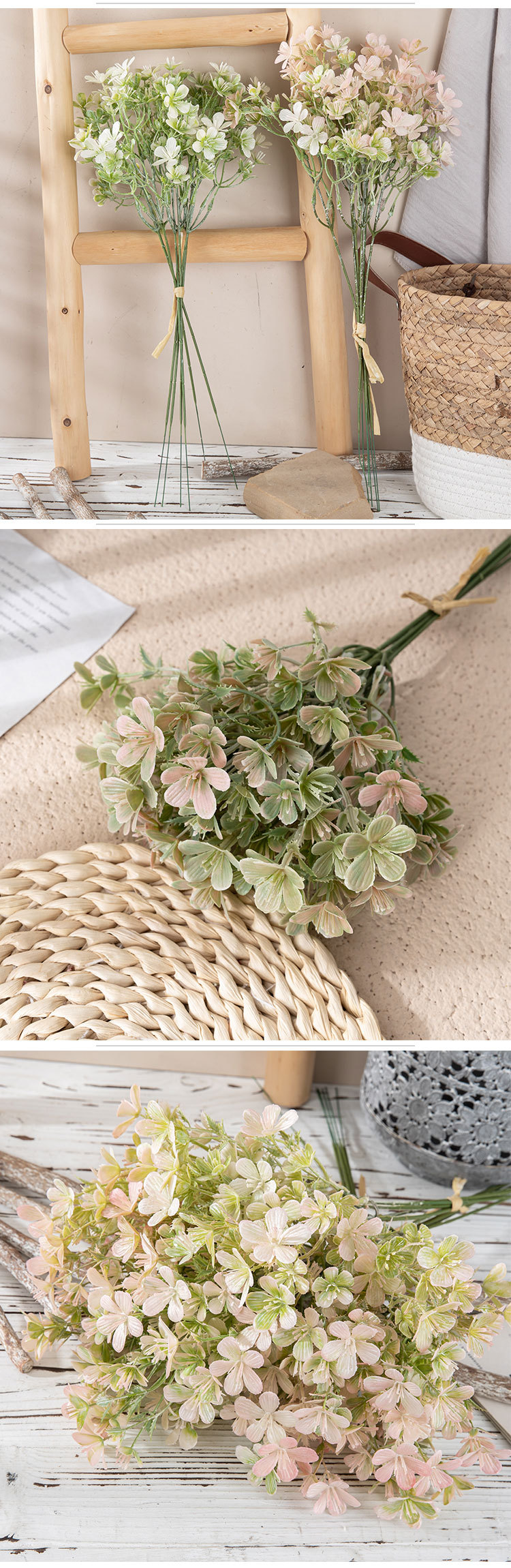Bukett konstgjorda blommor tillverkare falska blommor och gröna växter grossist bröllopsdekoration hantverk INS stil YC1068_voghion.com