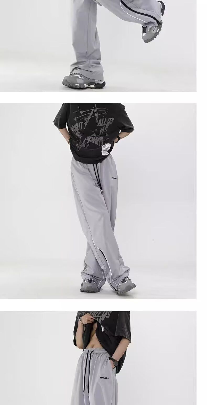 Charge for men in summer, thin and cool, trendy brand, loose casual p, American high arcade style, wide leg sports_voghion.com