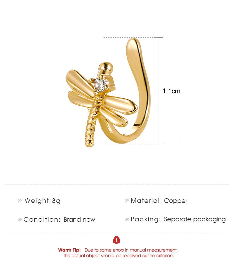 Orecchini a clip a forma di U con libellula in stile coreano retrò Mori Super Immortal Ear Stud Earrings ins Internet Popular Mini Earrings_voghion.com