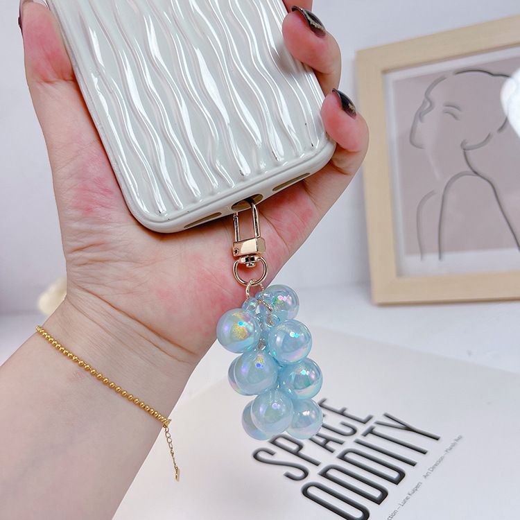 Creativo ciondolo per telefono a forma di principessa sirena, uva, portachiavi estivo personalizzato per auto, decorazione per donna_voghion.com