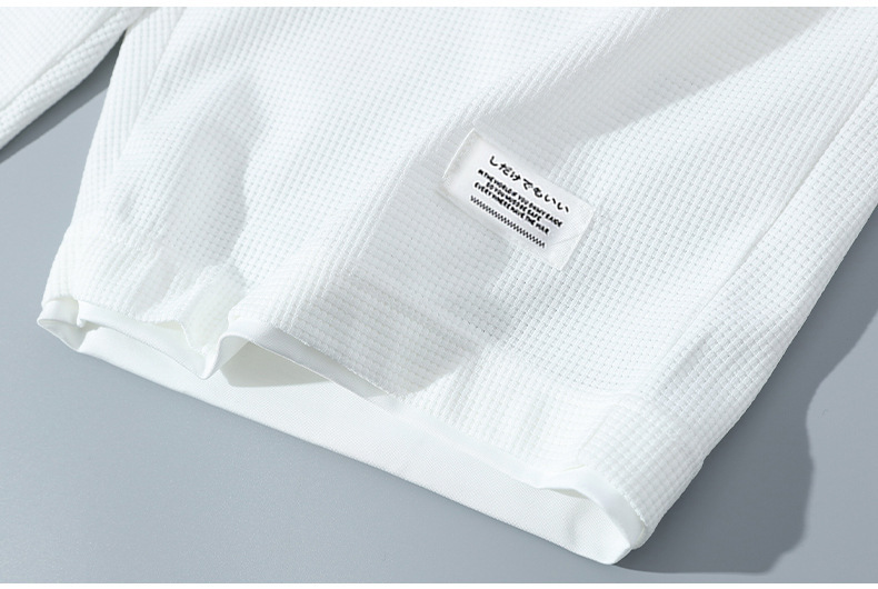 Waffle Short Sleeve T-shirt Men's Casual Sports Set Summer Loose Two Half Sleeve T-shirt Two Piece Set_voghion.com