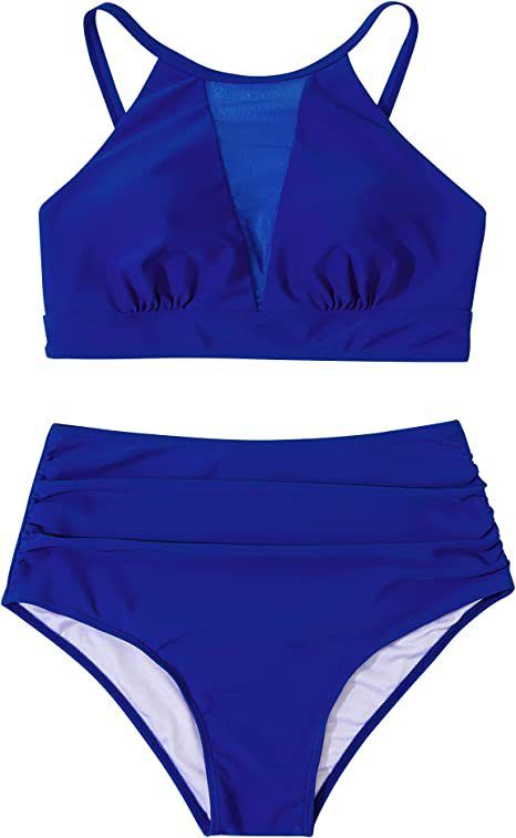 Costume da bagno da donna alla moda con spacco sul corpo, bikini versatile_voghion.com