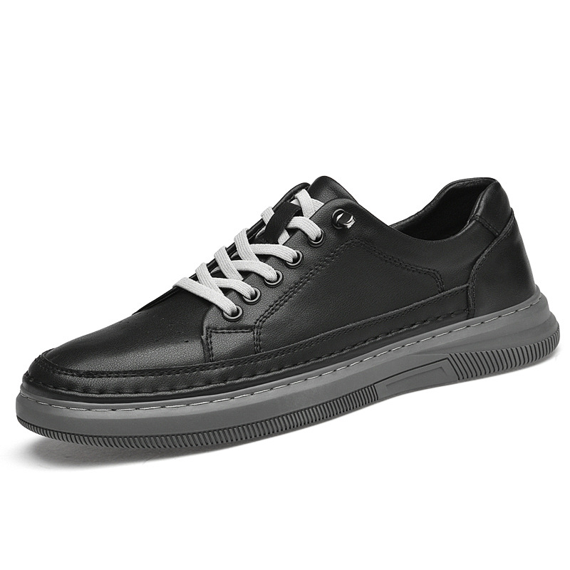 Euro Step, nuove scarpe da ginnastica bianche in pelle di vacchetta da uomo, comode e casual, versione coreana, scarpe alla moda_voghion.com