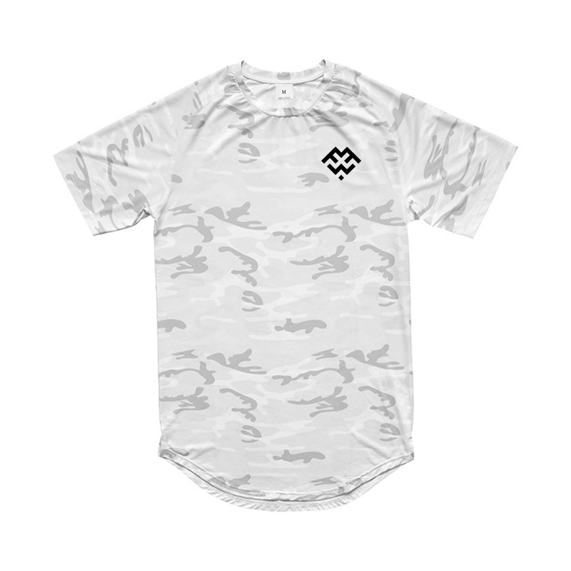 Summer Men's Camo Fitness Top Training Sports Short Sleeve Slim Fit T-shirt_voghion.com