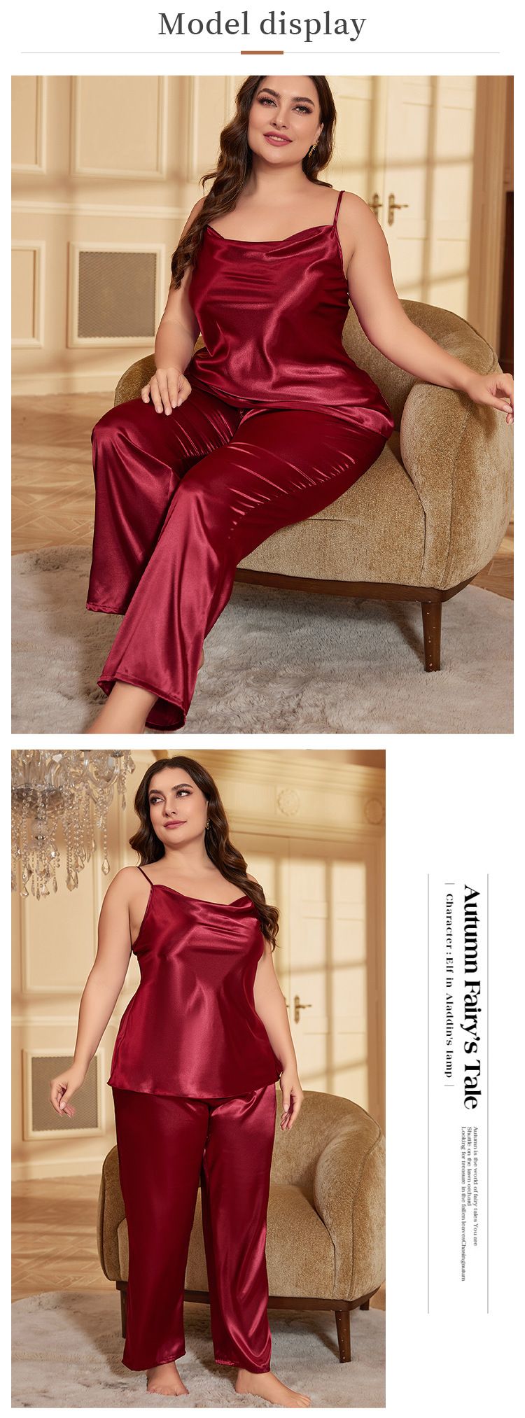 Abito sottoveste in seta da donna, sexy, tinta unita, con spalline, camicia da notte lunga, taglie forti_voghion.com