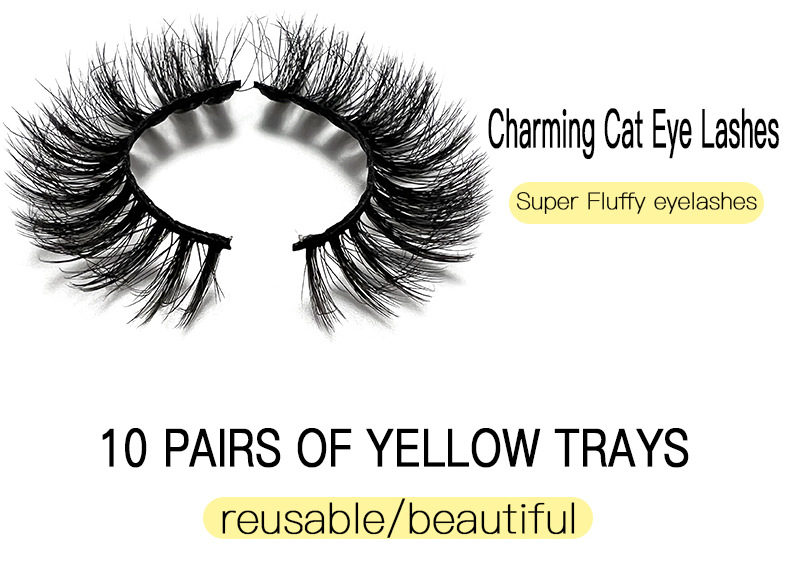 Lash extension set 10 pairs of cat eye false eyelashes 3D messy Curl Eyelashes High mink hair false eyelashes_voghion.com