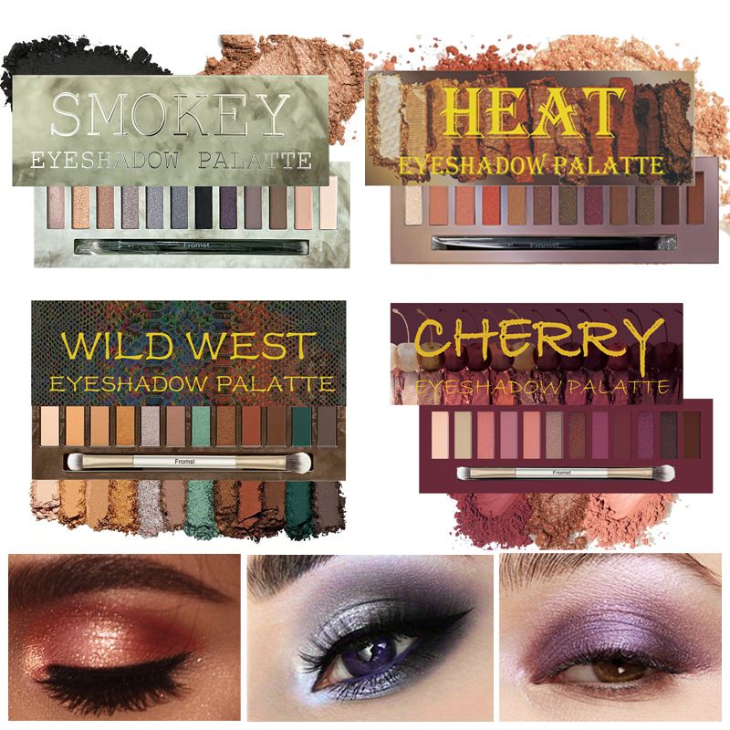 Fromst 12 colori palette di ombretti opachi toni della terra fumosi perlescenti shimmer una palette per ombretti multiuso_voghion.com