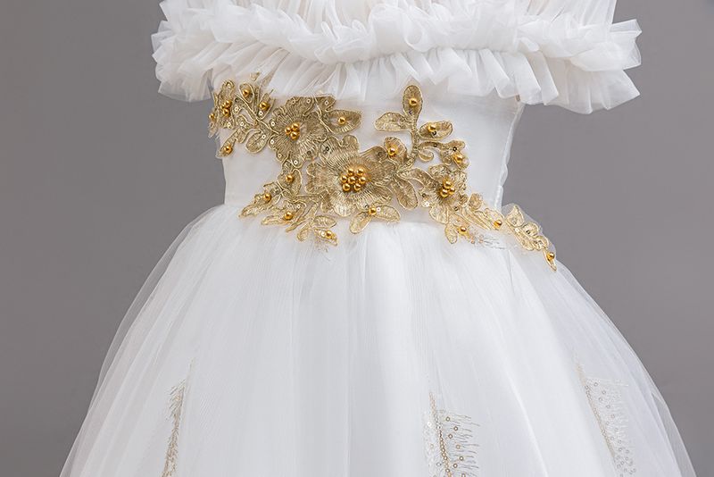 Kinderkleding Meisjes Strapless Trouwjurk Verjaardag Feest Prestaties Sleepjurk Kinderjurk_voghion.com