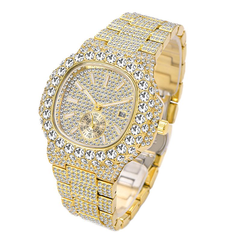 Νέο ανδρικό ρολόι Baida Fashion Diamond Hip Hop Full Sky Star Glow του 2024 με μπρασελέ και καντράν_voghion.com