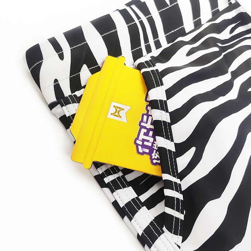 UXH Men's Zebra Stripe Sports Boxer Swim Trunks With Double Side Pockets, Quick-Dry Beach Shorts_voghion.com